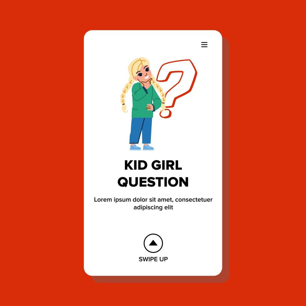 kid girl question vector
