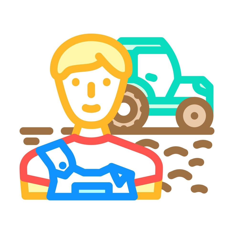 equipment service technician color icon vector illustration