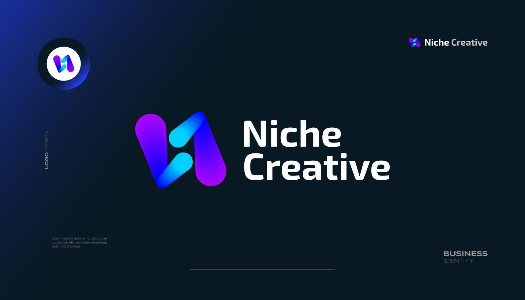 Bold and Vibrant Letter N Logo Design with Colorful Gradient Concept. N Logo with Blend Style vector