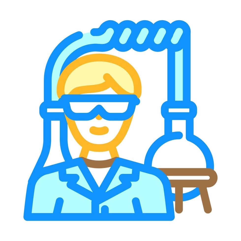 químico ingeniero tecnología color icono vector ilustración