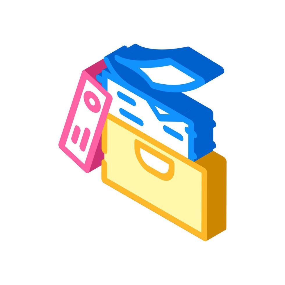 burocracia papel documento isométrica icono vector ilustración