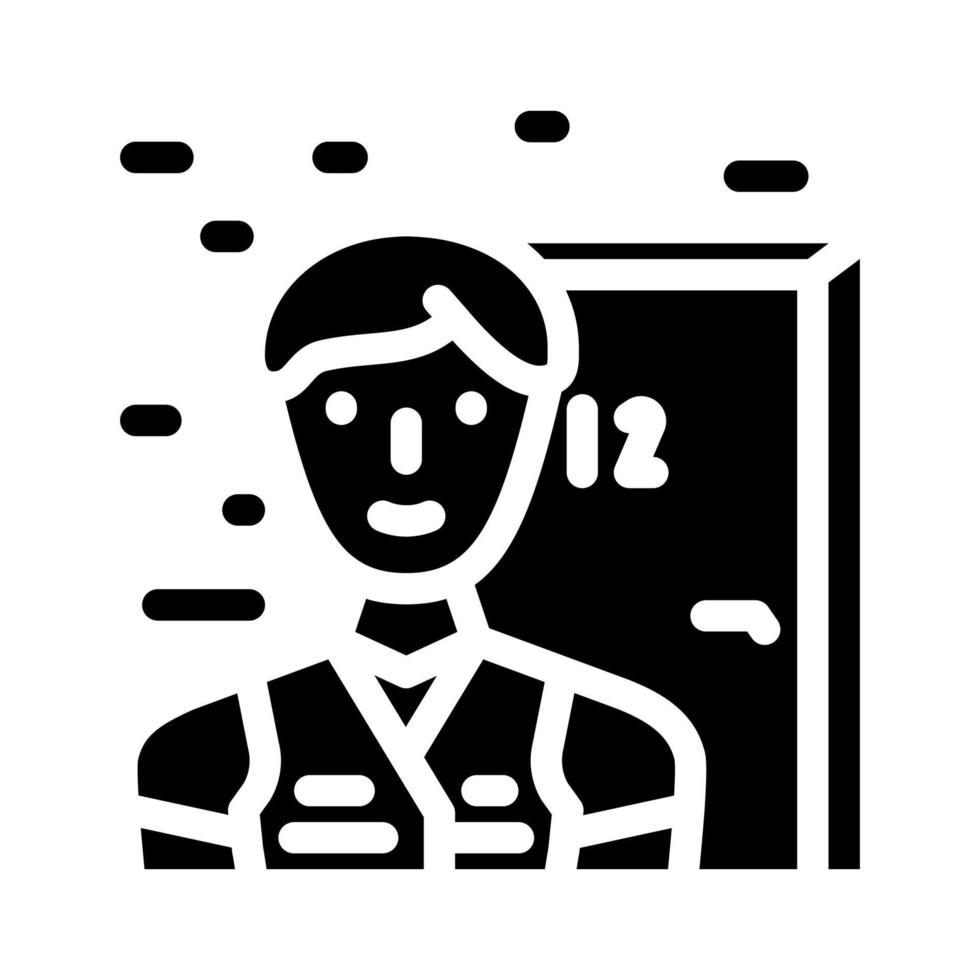 apartment maintenance technician repair worker glyph icon vector illustration