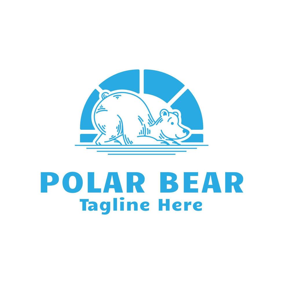 polar oso iceberg icono logo vector diseño
