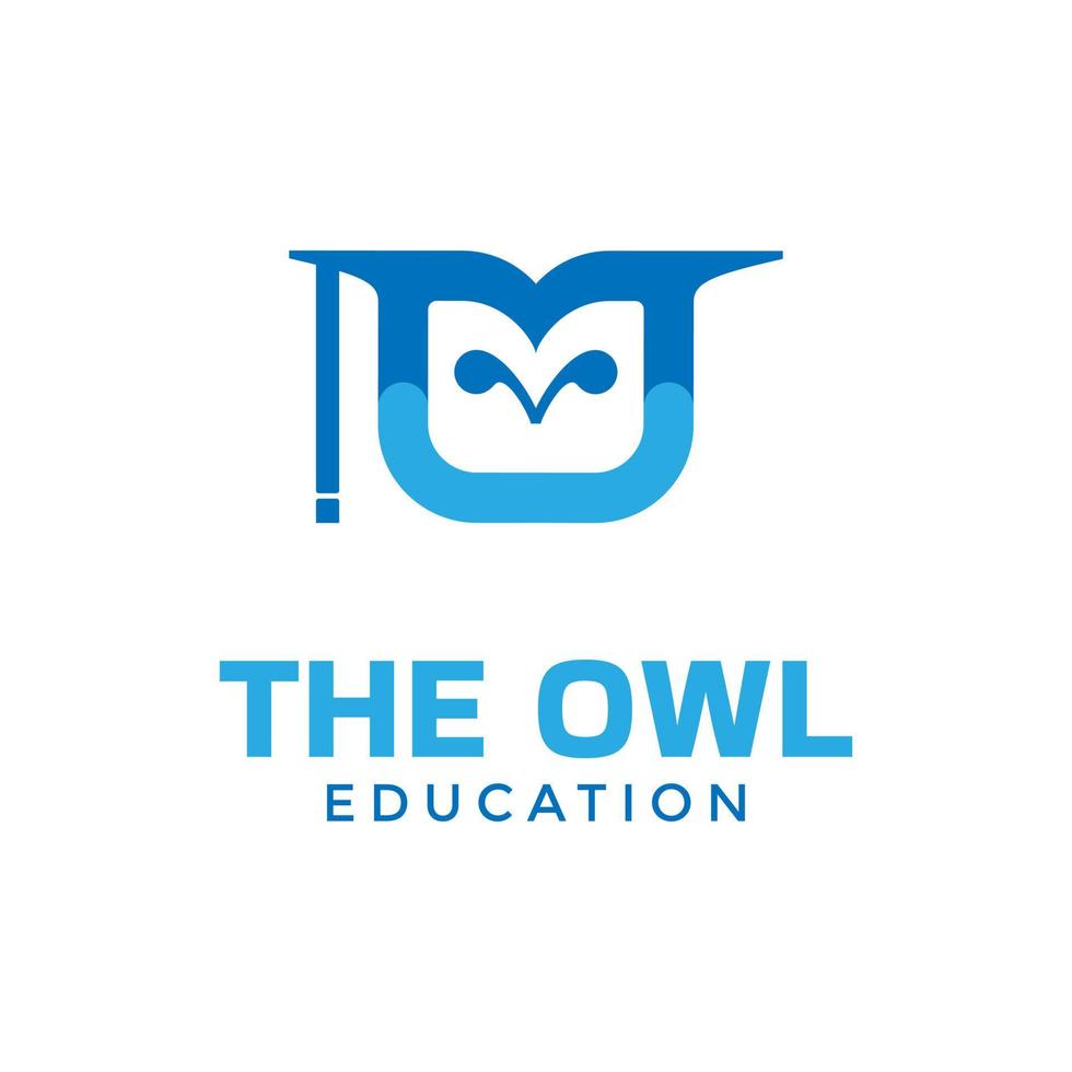 Smart owl education logo vector design