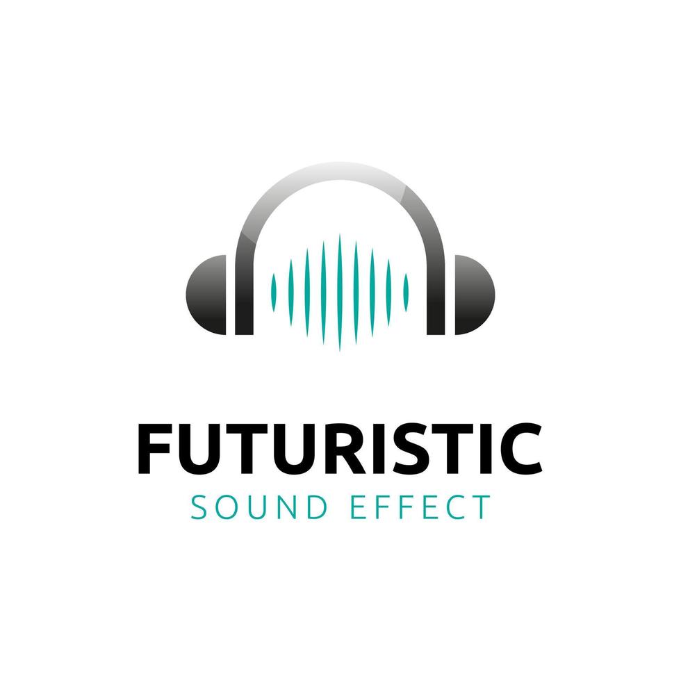 futurista de sonido efecto icono logo diseño vector