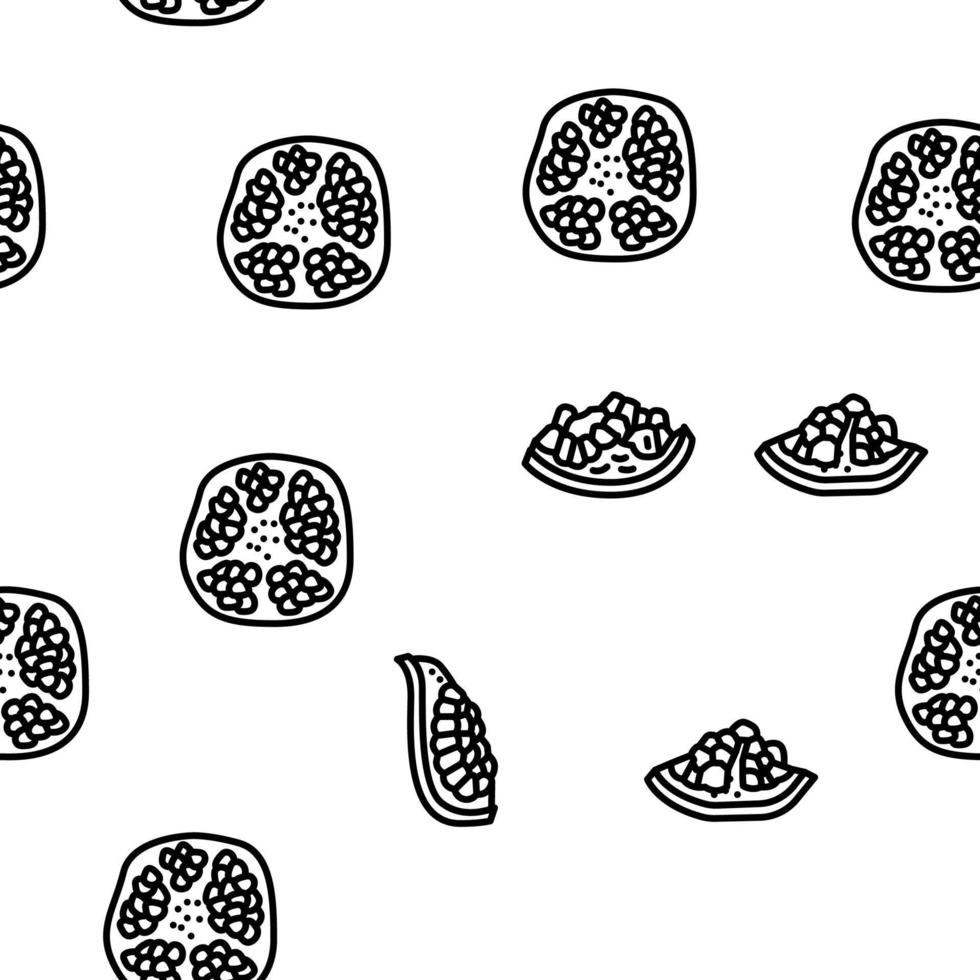 pomegranate fruit nature organic vector seamless pattern