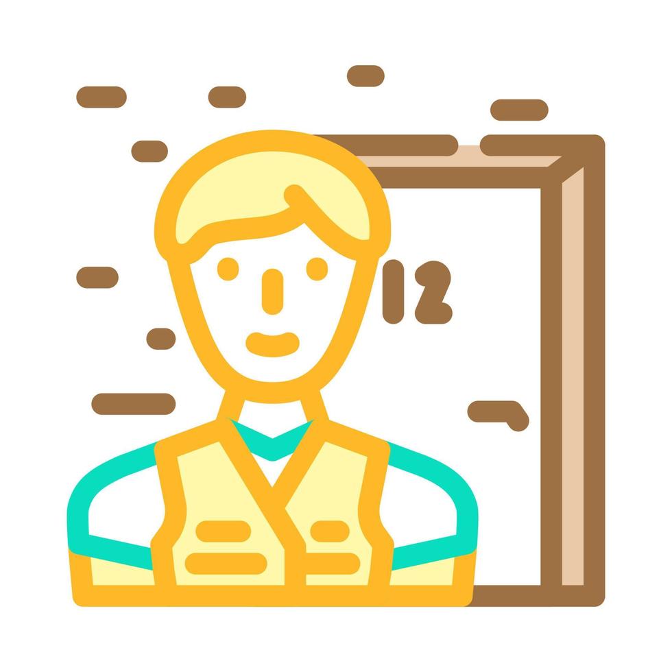 apartment maintenance technician repair worker color icon vector illustration