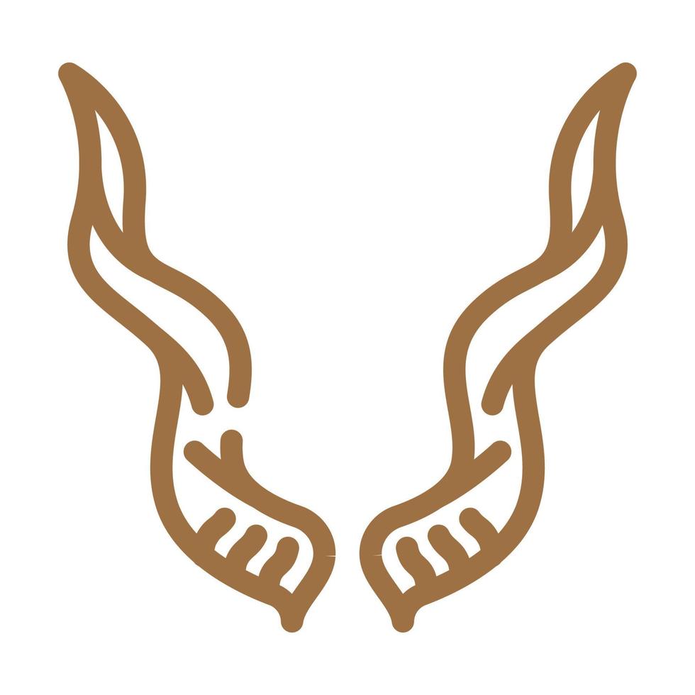 antelope horn animal color icon vector illustration