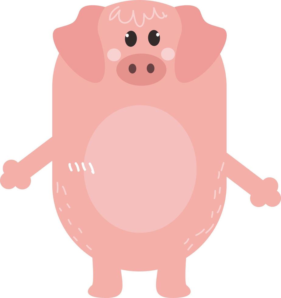 Adorable and Cute Pig Illustration Vector