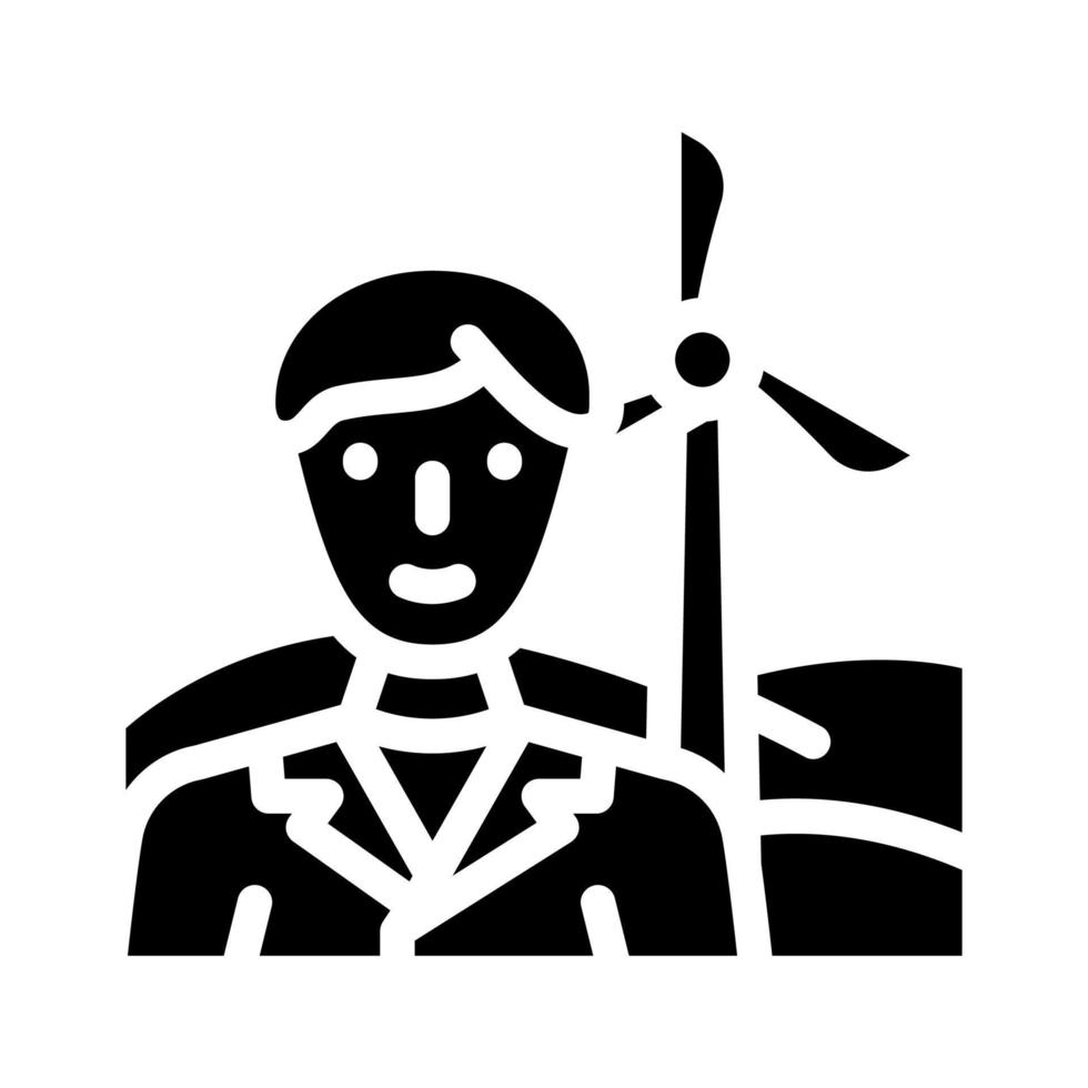 environmental engineer worker glyph icon vector illustration