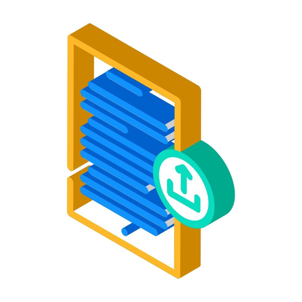 upload paper document isometric icon vector illustration