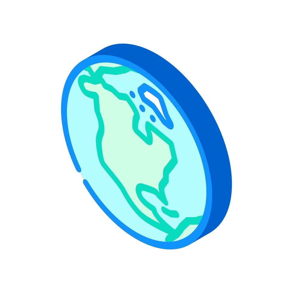 north america earth planet map isometric icon vector illustration
