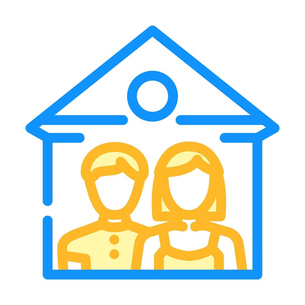 spend time with family headache treatment color icon vector illustration