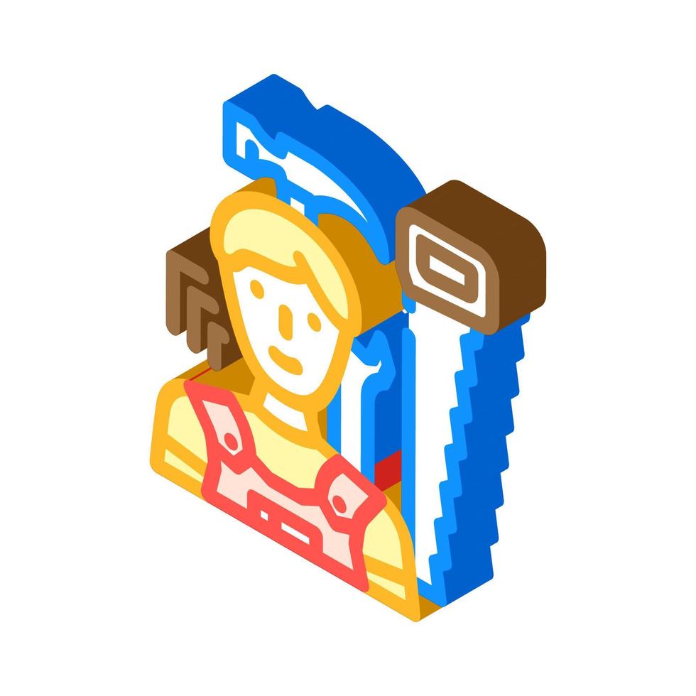 maintenance technician repair worker isometric icon vector illustration