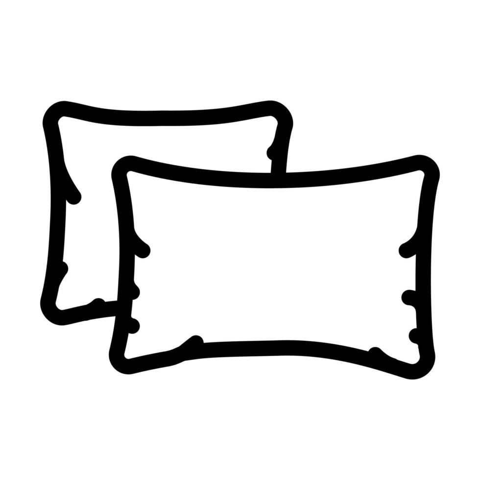 pillows bedroom interior line icon vector illustration