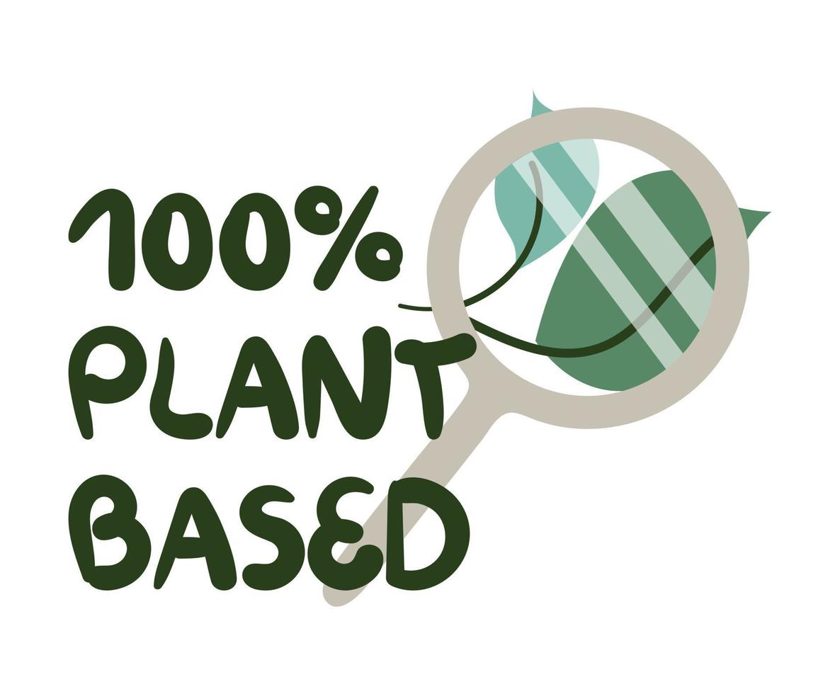 100 percent plant based concept vector illustration
