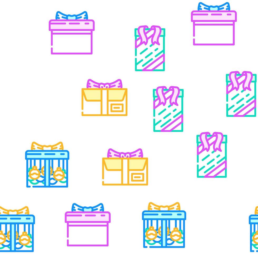 gift box birthday ribbon vector seamless pattern