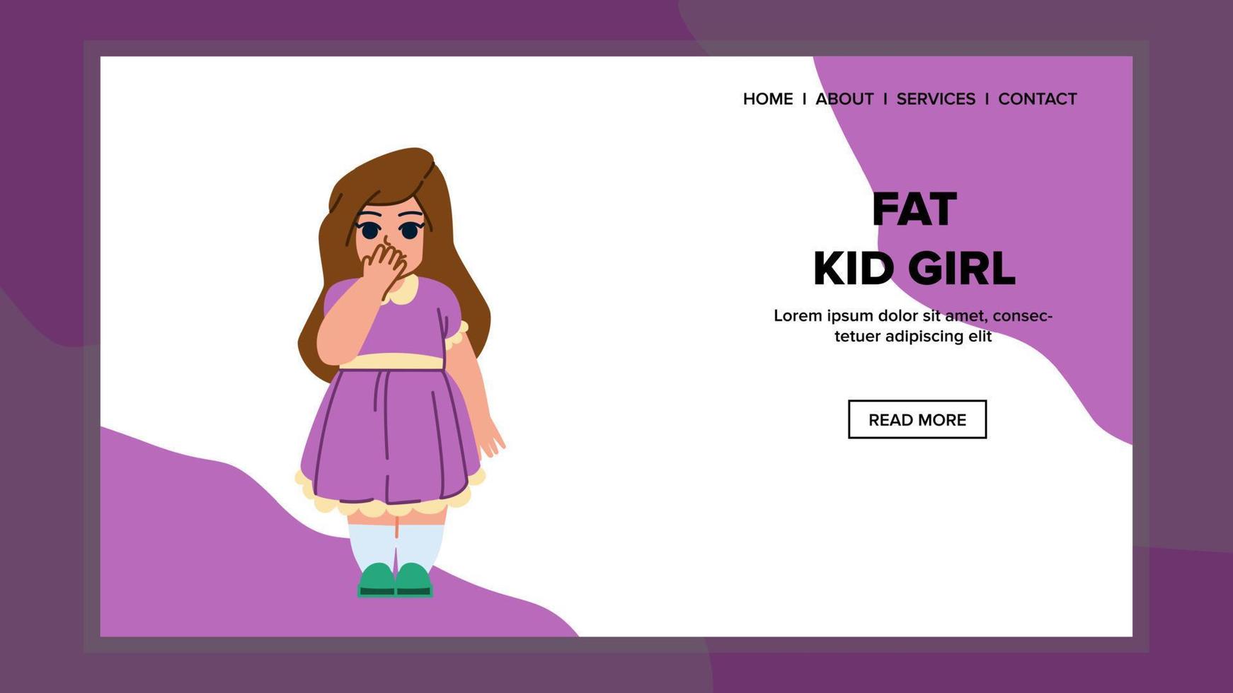 fat kid girl vector