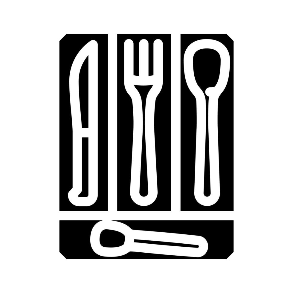 cutlery organizer home accessory glyph icon vector illustration