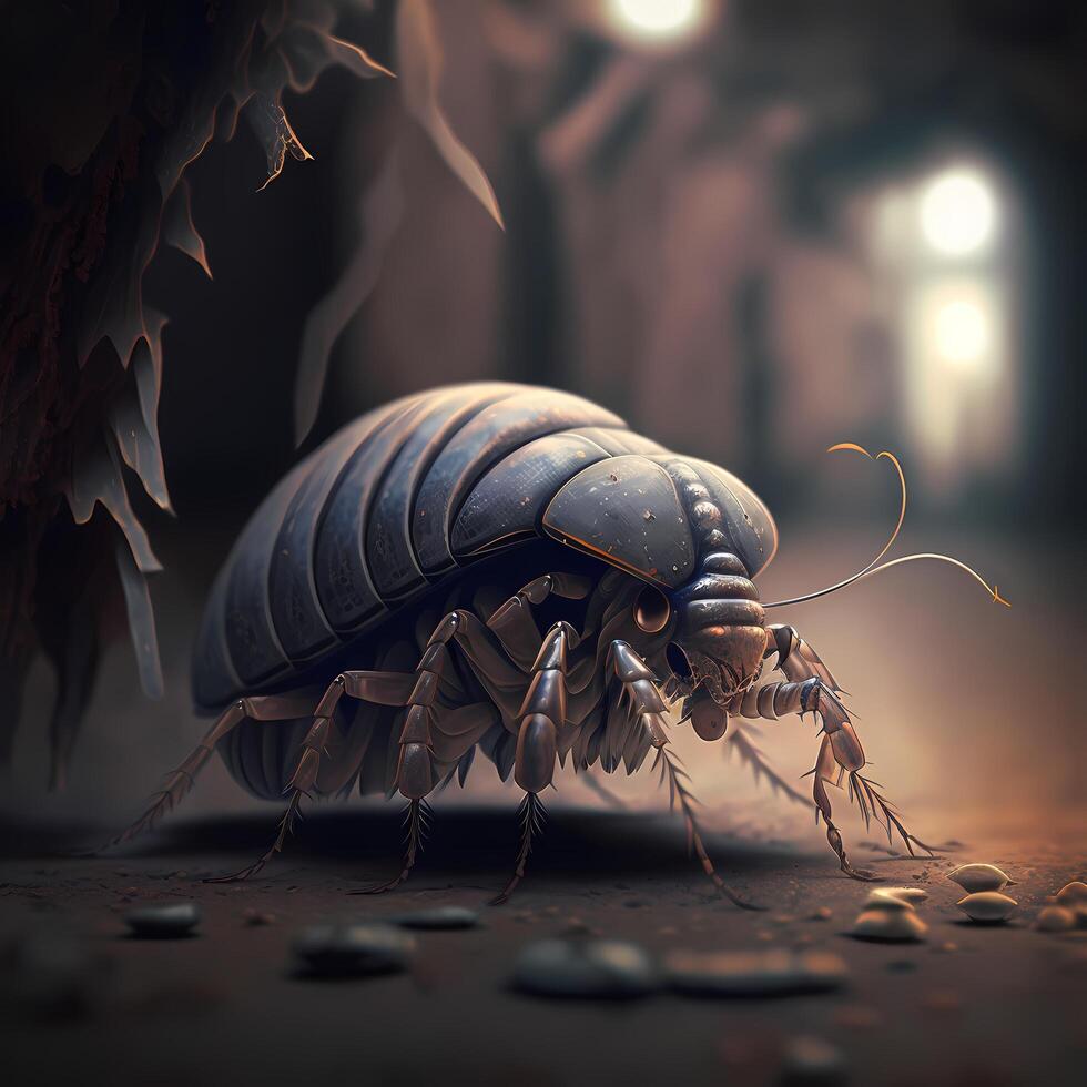 Woodlouse Habitats. AI Generated photo