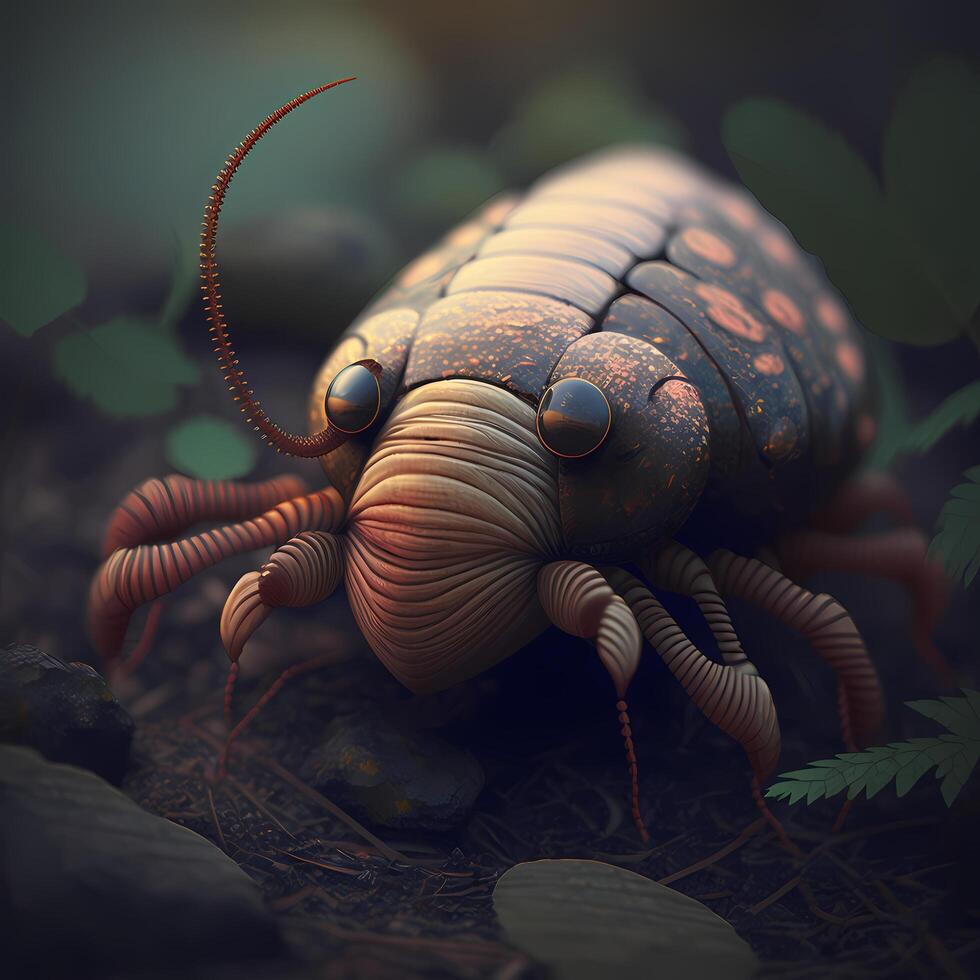 Woodlouse. aesthetic graphic art photo