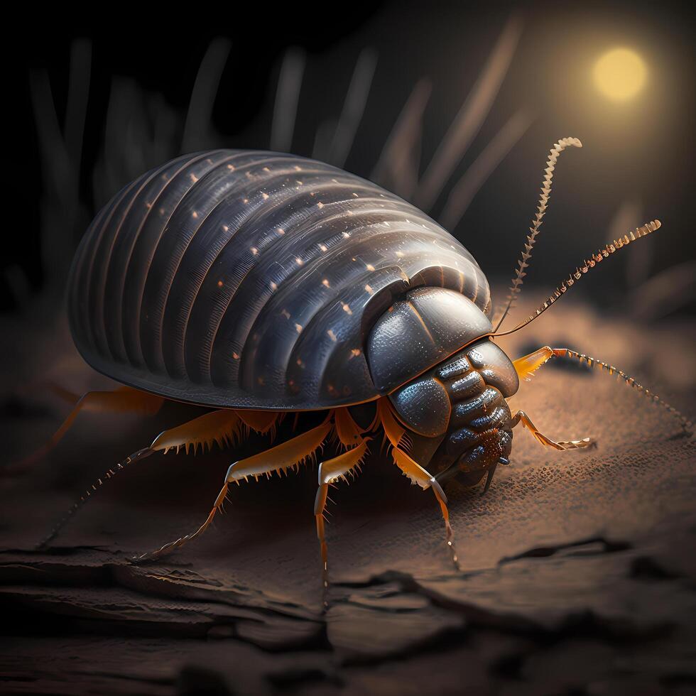 Woodlouse. AI Generated photo