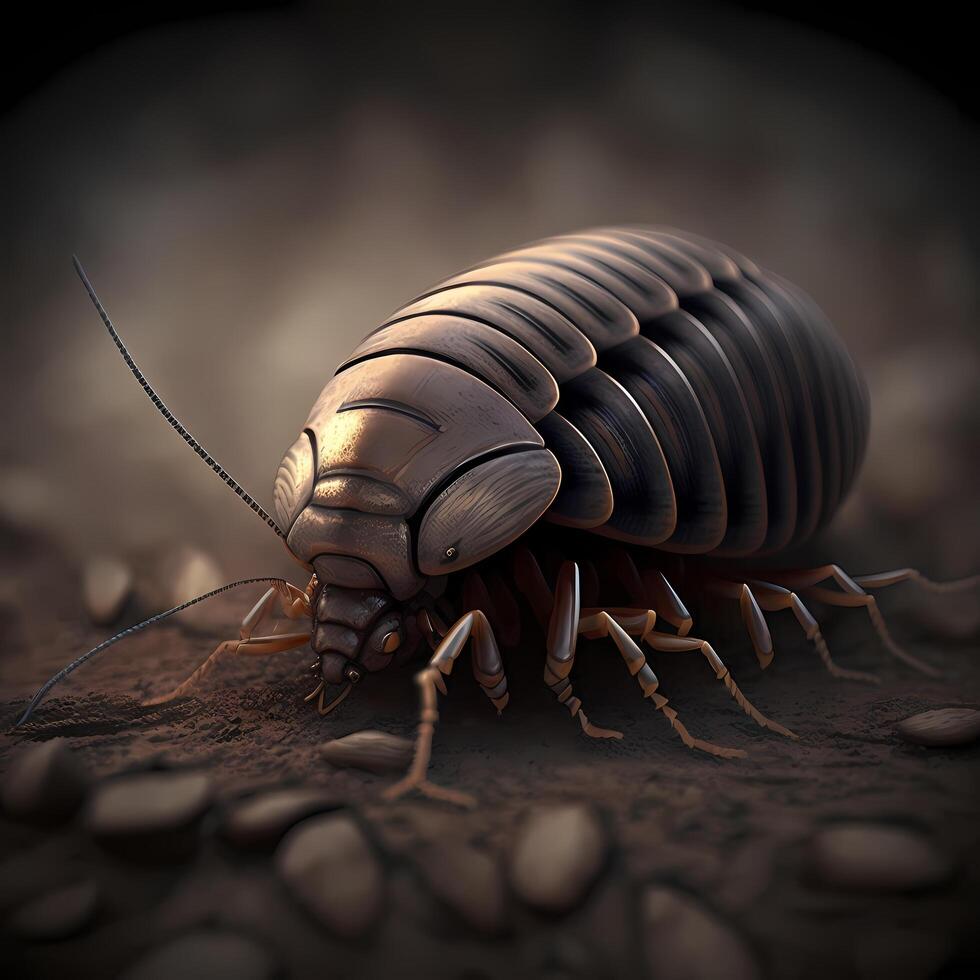 Woodlouse. AI Generated photo