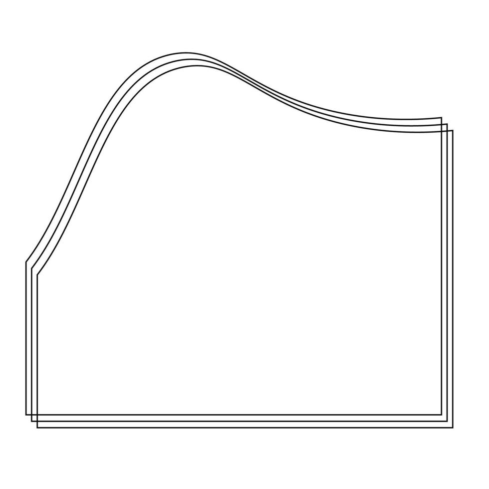 Vector Monoline Wave Abstract Shape