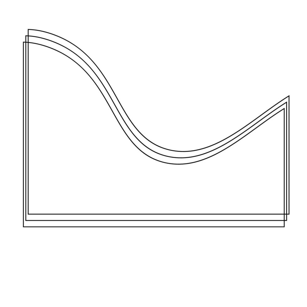 Vector Monoline Wave Abstract Shape