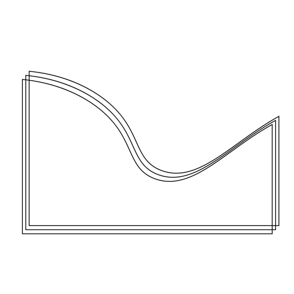 Vector Monoline Wave Abstract Shape