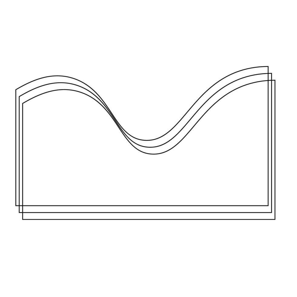 Vector Monoline Wave Abstract Shape