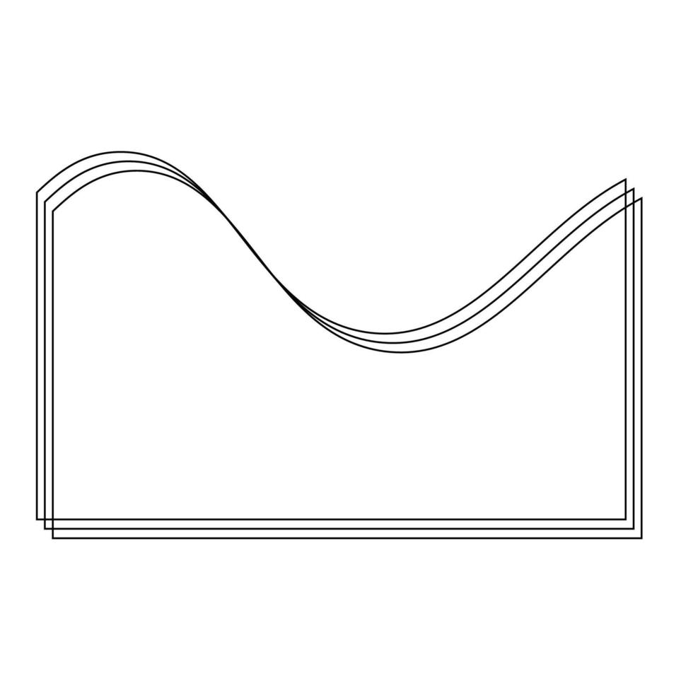 Vector Monoline Wave Abstract Shape