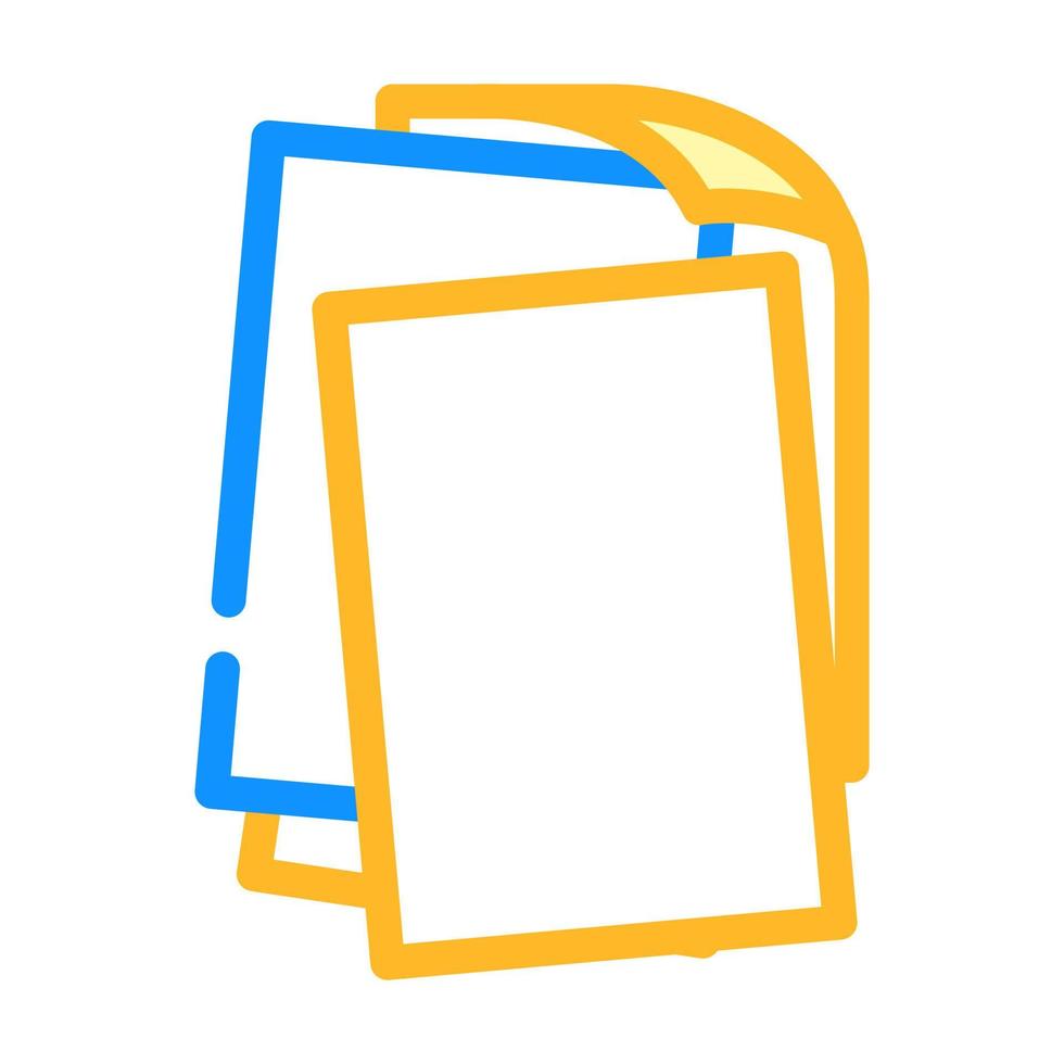 sábana documento papel color icono vector ilustración