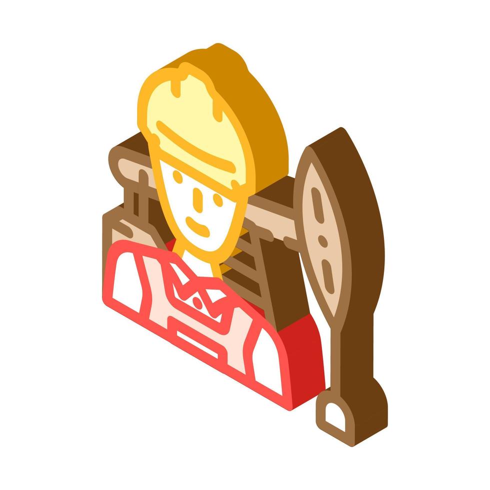 petróleo ingeniero tecnología isométrica icono vector ilustración