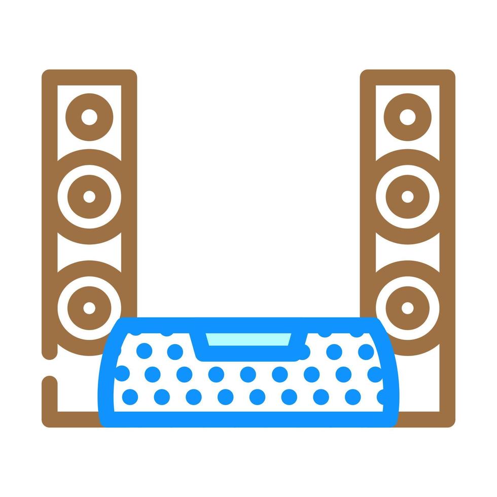 sound system living room color icon vector illustration