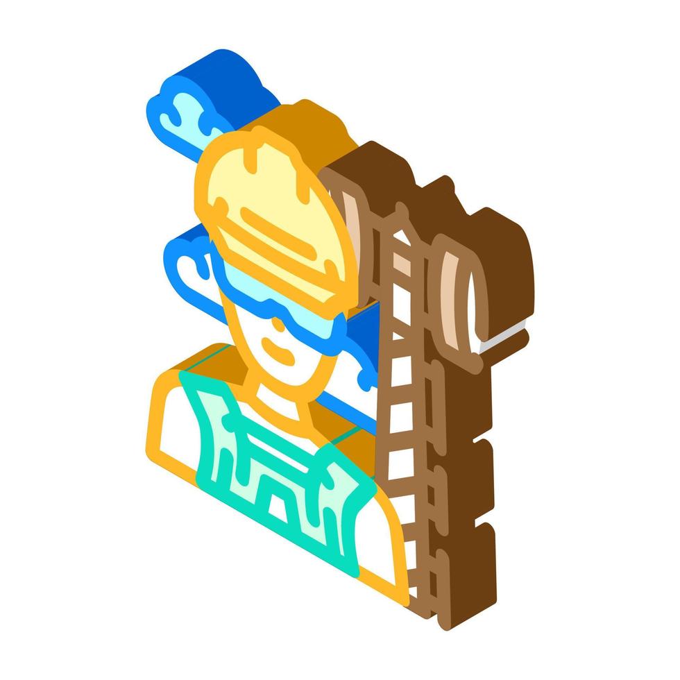 telecommunications equipment installers repairers isometric icon vector illustration