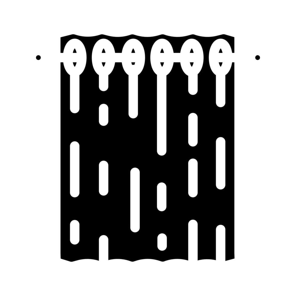 blackout curtains bedroom interior glyph icon vector illustration