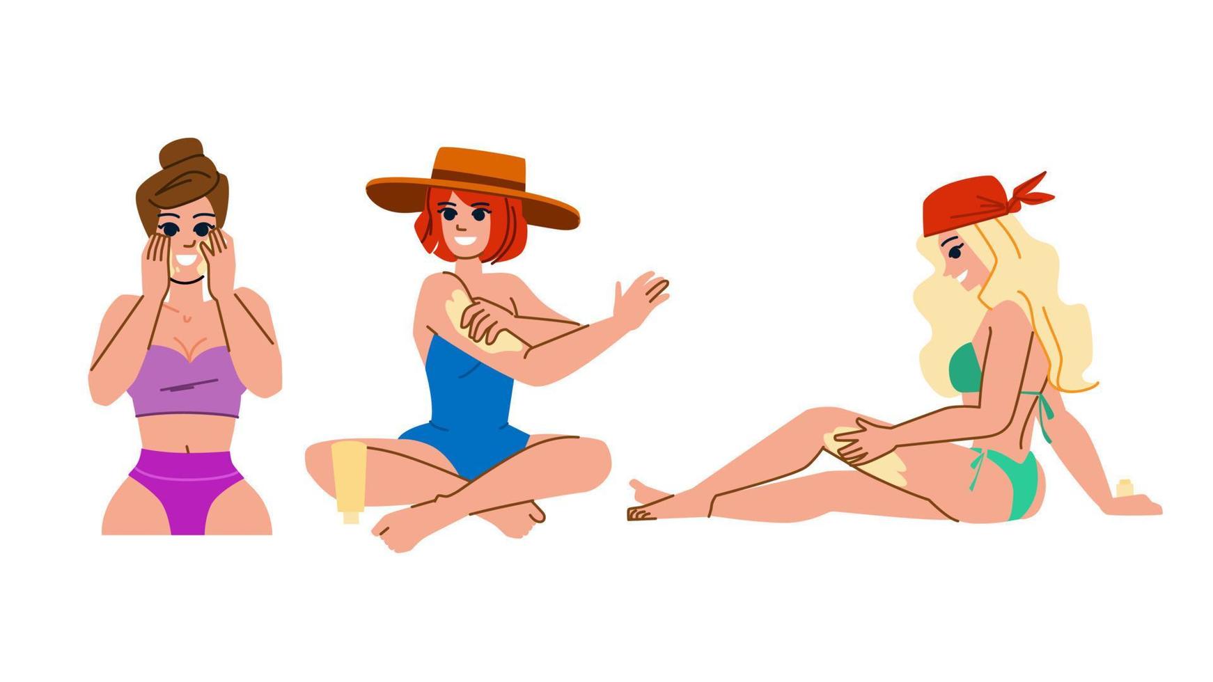 using sun lotion vector