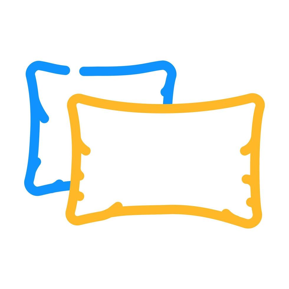 almohadas dormitorio interior color icono vector ilustración