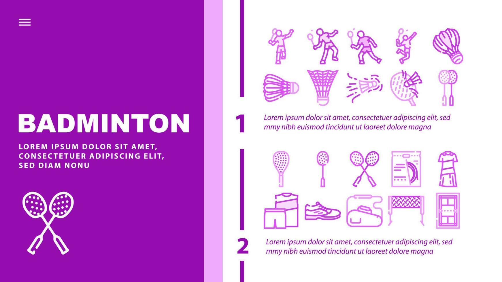 badminton shuttlecock competition landing header vector