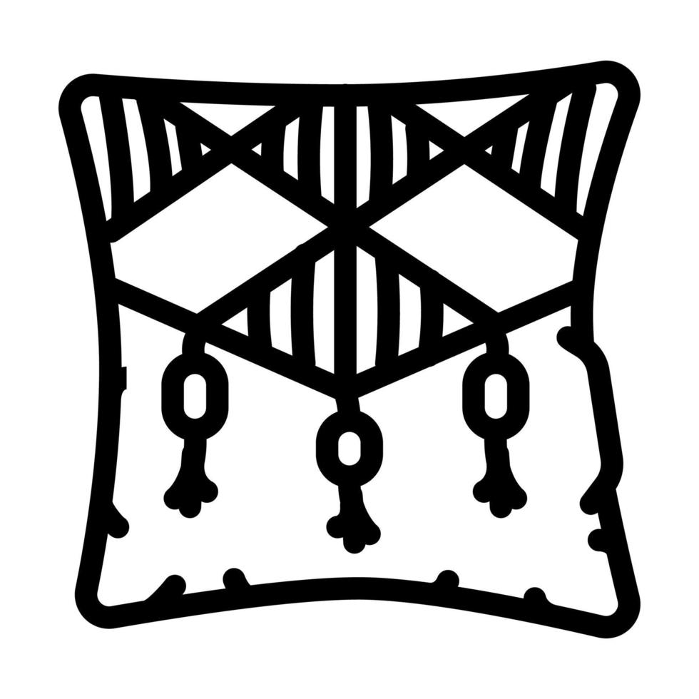 boho pillow living room line icon vector illustration