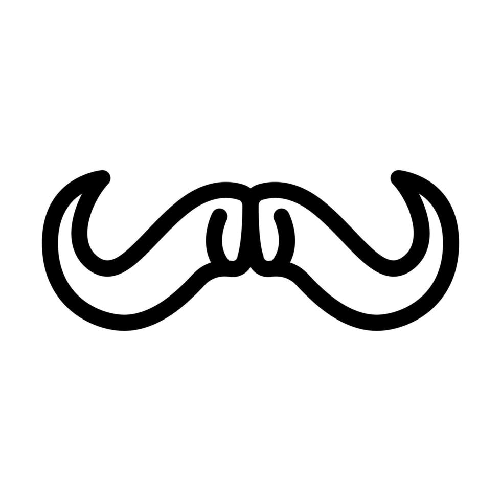 buffalo horn animal line icon vector illustration