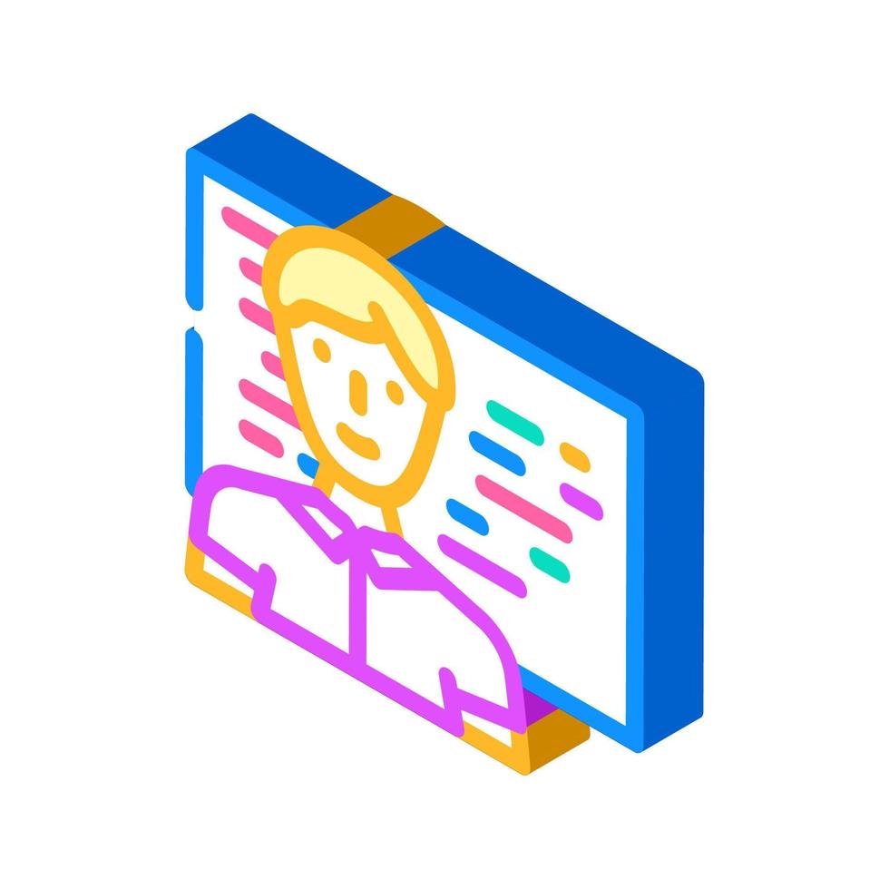 software engineer worker isometric icon vector illustration