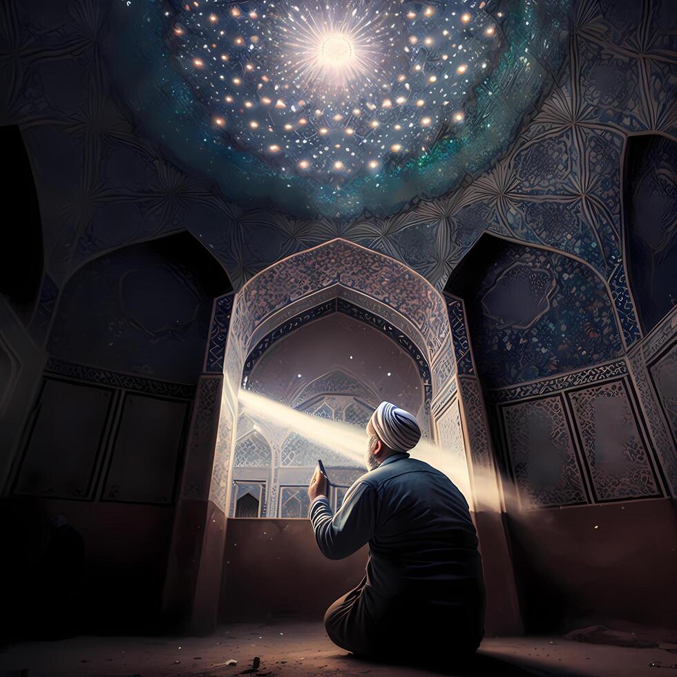 Praying At Mosque. photo