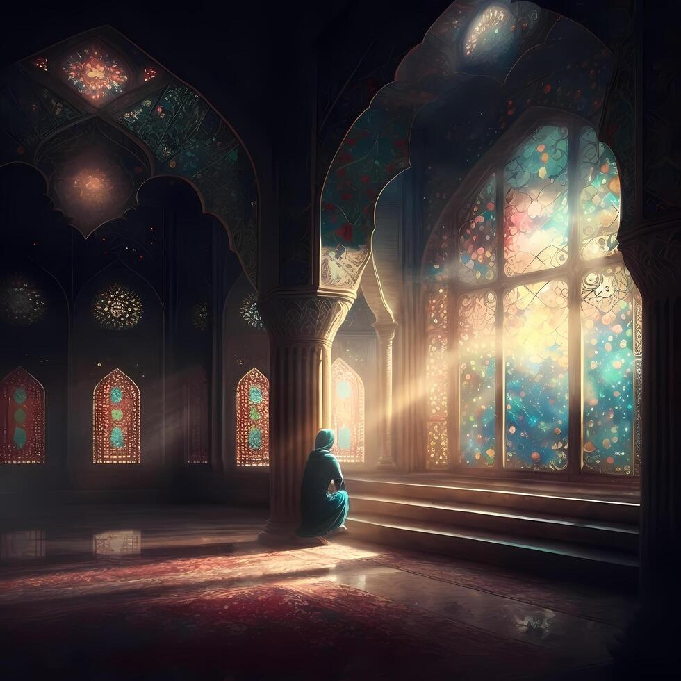 Praying At Mosque. photo