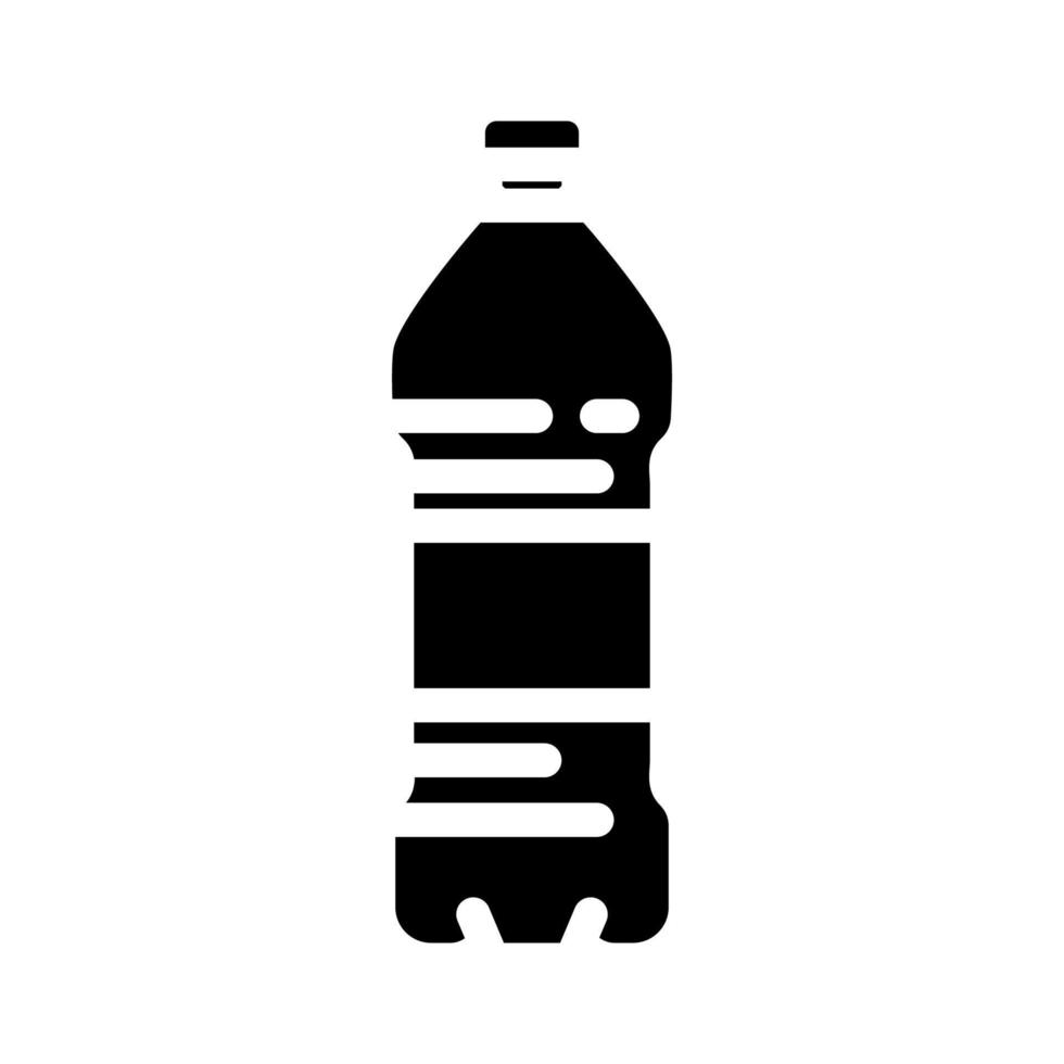 envase agua el plastico botella glifo icono vector ilustración