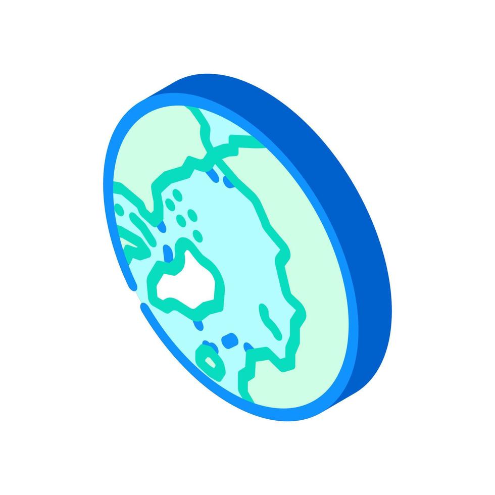 arctic ocean map isometric icon vector illustration