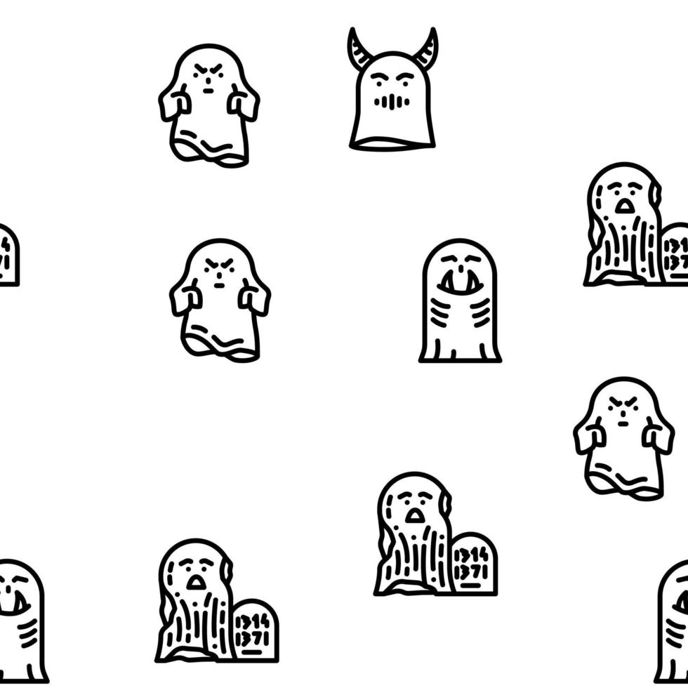 ghost halloween scary spooky vector seamless pattern