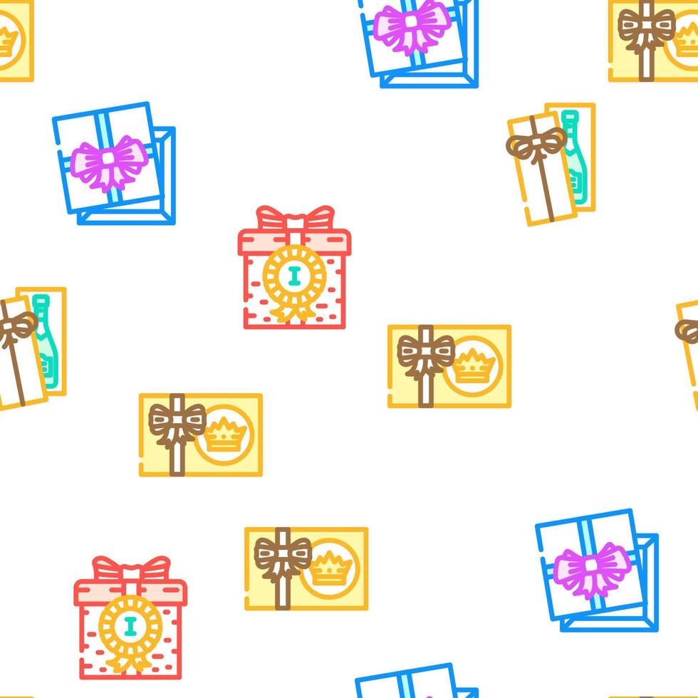 gift box birthday ribbon vector seamless pattern