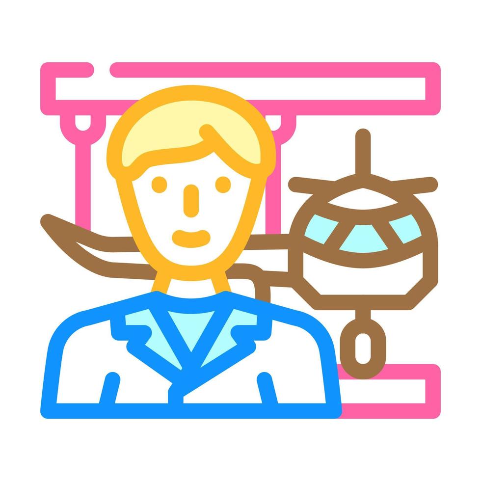 aeronautical engineer worker color icon vector illustration